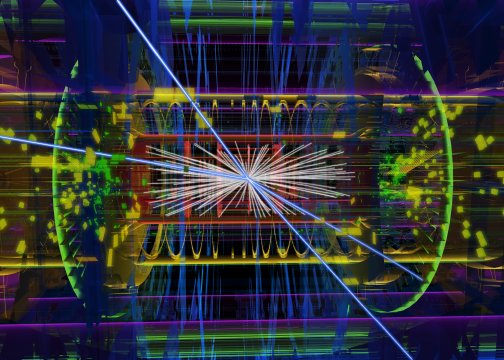 Kollisionsereignis mit Higgs-Boson im ATLAS-Detektor (Foto: ATLAS/CERN)