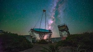 The LST-1 on the Canary Island of La Palma, Spain (Image: CTAO gGmbH) 