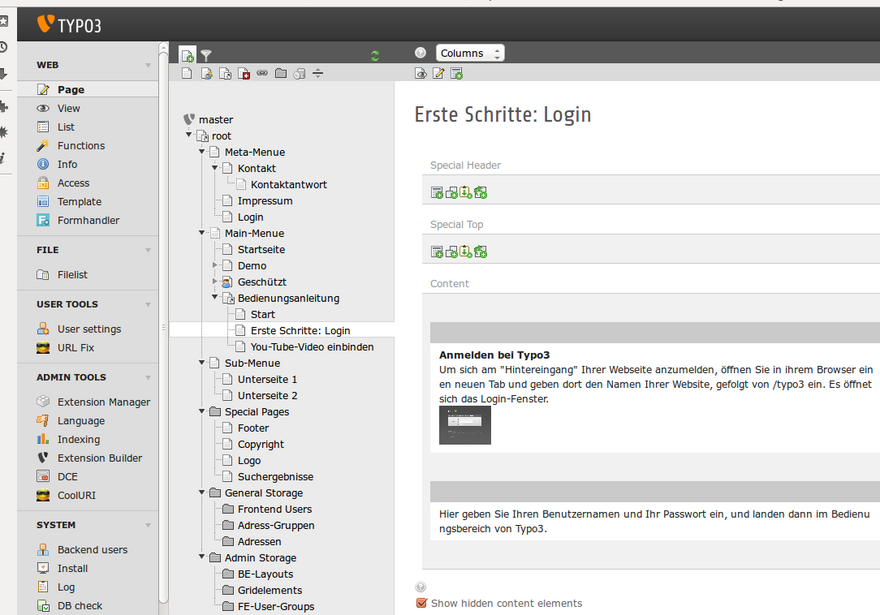 Typo3-Backend