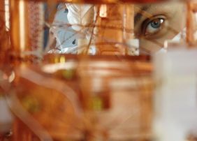 A look through the CRESST experiment that inspired Diogo da Cruz to propose the installation "A shot in the dark", now on display at Serralves Museum, Porto. (Photo: CRESST) 