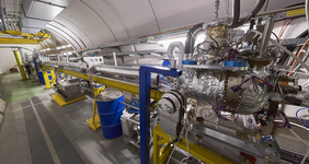 Setup of the AWAKE experiment at the CERN research center. (Photo: M. Brice/CERN)