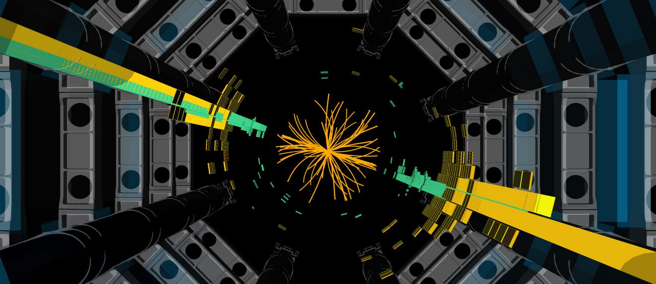 Bei Kollisionen im ATLAS-Experiment können zwei Jets entstehen. Diese Art von Events war Basis für die aktuelle Studie. (Bild: ATLAS/CERN)