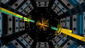 Collisions in the ATLAS experiment can produce two jets. This type of event formed the basis for the current study. (Image: ATLAS/CERN)
