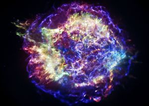 Der Supernova-Überrest Cassiopeia A produziert zu wenig Energie, um als Beschleuniger für die kosmische Strahlung in Frage zu kommen. (Bild: NASA/CXC /SAO)