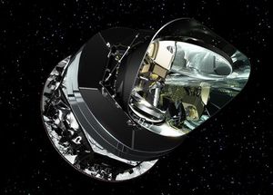 Künstlerische Darstellung des Planck-Satelliten