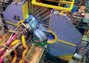 The Belle II detector records and analyses particle collisions produced by SuperKEKB.