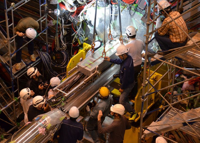 Insertion of a new instrument into the Belle II experiment