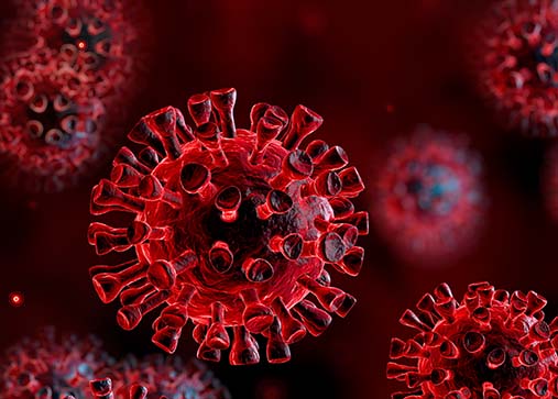 Künstlerische Darstellung des SARS-CoV-2-Virus (Bild: Romolo Tavani/iStock)